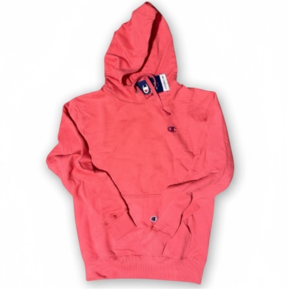 Champion Tops - NWT Champion Powerblend Coral Drawstring Hooded Sweatshirt Womens Unisex Size XS